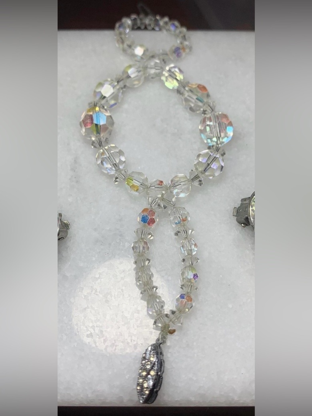 Vintage Aurora Borealis Crystal Double Strand Bracelet